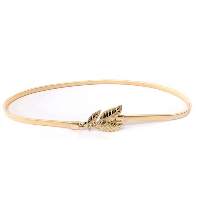 Banda de cintura de moda elástica estilo simple hojas ajustables correa con cinturón de día de San Valentín para mujeres vestidos de oro Inevent AP008780-01