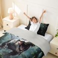 thumbnail image 3 of Homewish Woodland Dino Twin Duvet Cover,Jungle Wildlife Twin Bedding,Green,Light Gray Reversible,2pcs,1 Duvet Cover and 1 Pillowcase, 3 of 6