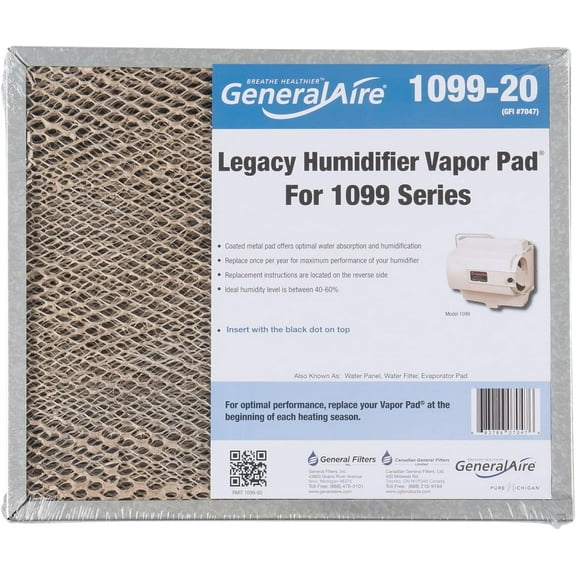 GeneralAire 1099-20 Humidifier Water Filter,Gray