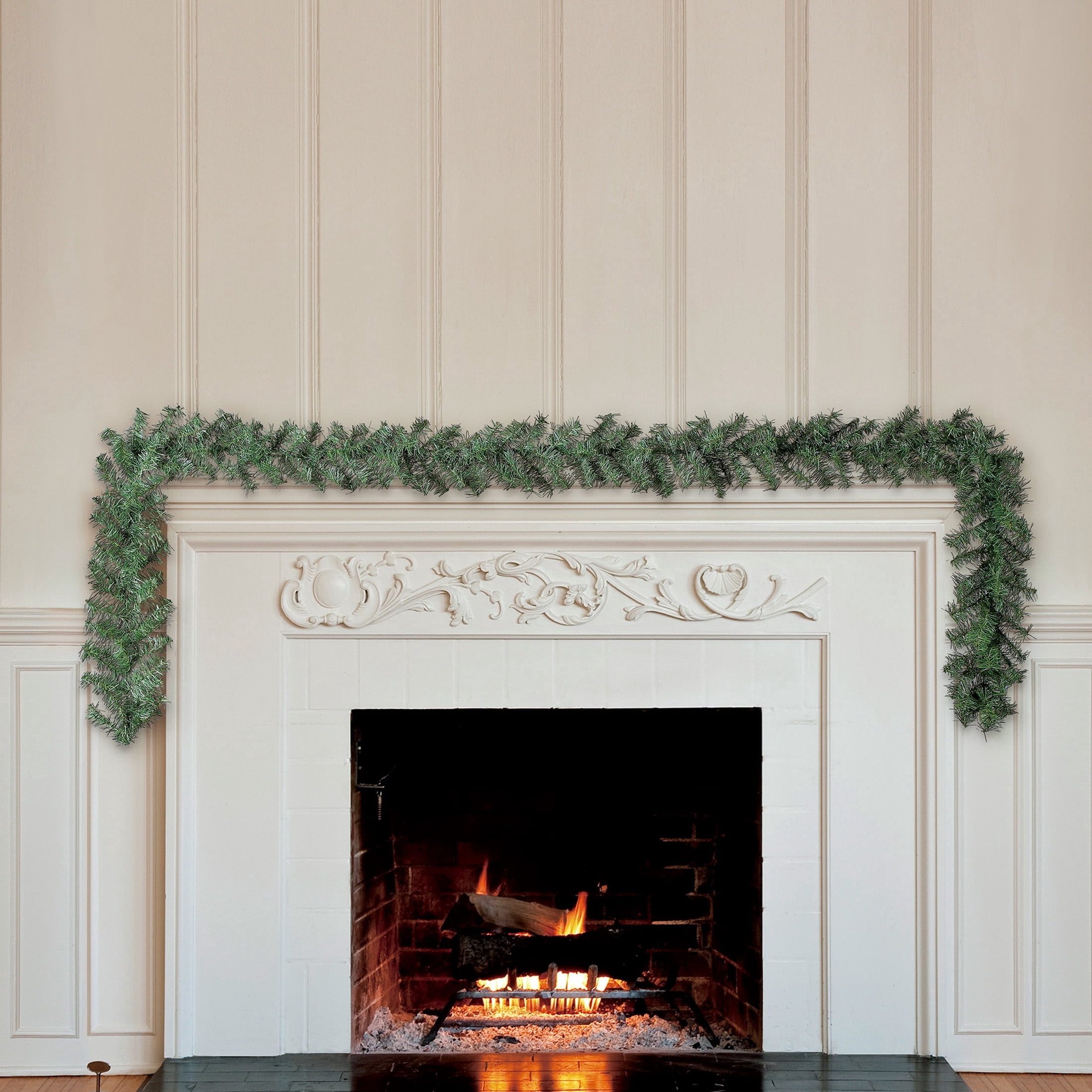 Evergreen Branch Unlit Artificial Christmas Garland, Green, 9', by Holiday Time