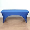 thumbnail image 3 of Efavormart 6FT Royal Blue Open Back Stretch Spandex Table Cover, Rectangular Fitted Tablecloth, 3 of 11