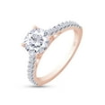 thumbnail image 3 of SD Color VVS1-VVS2 Round Brilliant Cut 1.20 Carat Moissanite Lab Created Diamond Engagement Ring for Women In 14K Rose Gold Over Sterling Silver With Certificate of Authenticity-7.5, 3 of 5