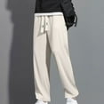 thumbnail image 4 of Fashion YLSDY Wide Leg Pants Men Running Jogger Sweatpants Casual Outdoor Gym Fitness Trouser Hiphop Loose Straight Khaki S, 4 of 4