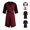 A-Red190, variant on Mens Fantasy Warrior Theme Long Tunic Belted Waist Split Front Fantasy Party Long Robe