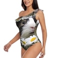 thumbnail image 5 of Daiia Daisy Guinea Pig Women's One Piece Swimsuits Personalized One Shoulder Swimwear Asymmetric Ruffle Bathing Suits-X-Large, 5 of 8