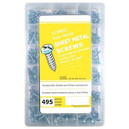 

#6 x 1/2 Zinc Plated Steel Combo Pan Head Sheet Metal Screws