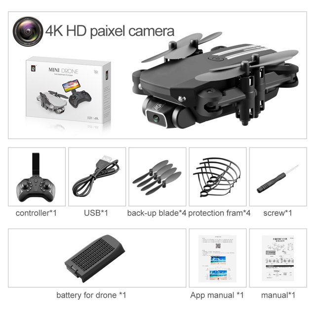 XYRC 2023 nuevo Mini Drone 4K 1080P HD Cámara WiFi Fpv presión de aire mantenimiento de altitud negro y gris plegable Quadcopter RC Dron juguete Tan Jianjun unisex