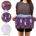 thumbnail image 3 of Yayeee Canvas Storage Basket with Handles for Shelves Fabric Bins Closet Organizer, Purple Halloween Ghost Pattern, 3 of 8