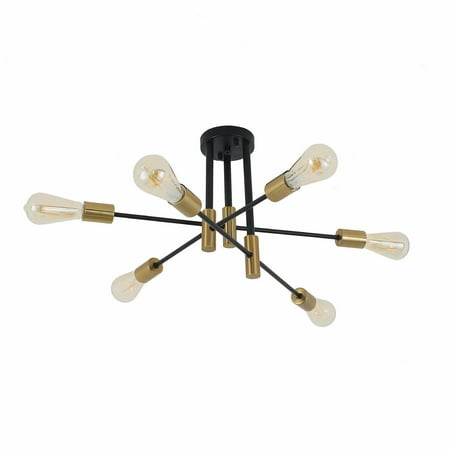 

TFCFL Modern Sputnik Chandelier Ceiling Light Semi Flush Mount Lamp 6Light Dining Room