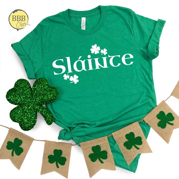 Slainte St. Patrick'S Day Shirt: Lucky Shamrock Tee Tshirt All Size S-5XL