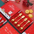 thumbnail image 3 of Cuchara de Papá Noel de acero inoxidable de 4 piezas, adornos navideños, vajilla, decoraciones navideñas para el hogar, adornos de navidad 2022, navidad decoraciones para el hogar, decoracion navideñ, 3 of 4