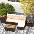 thumbnail image 4 of Gymax 4 PCS Outdoor Furniture Set w/ 32'' Fire Pit Table & Propane Tank Cover, 4 of 8