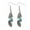 Blue, variant on Pebbuoy 1 Pair Women Hook Earrings Hollow Out Feather Shape Retro Bohemian Style Faux Turquoise Stainless Alloy Ear Decoration Jewelry Long Hanging Earrings Dangle Earrings