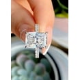 thumbnail image 3 of 4Ct Emerald Cut Lab Created Diamond Engagement Womens 14K White Gold Plated Ring Sterling Silver, 3 of 4