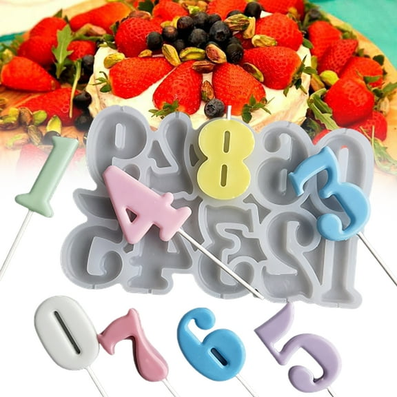 Shenmeida 2Pcs Silicone Number Mold, 3D Number Mold for Birthday Cake Decorating DIY Baking