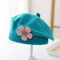 thumbnail image 3 of Ugoldhm Baby Girl Winter Knit Beret Hat - Cute Flower Decor French Beanie for 3 Months to 2 Years, 3 of 3