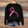 thumbnail image 4 of Hfnxid Breast Cancer Sweatshirts for Women Pink Ribbon Crewneck Sweatshirt Long Sleeve Awareness Support Pullover Black,S, 4 of 4