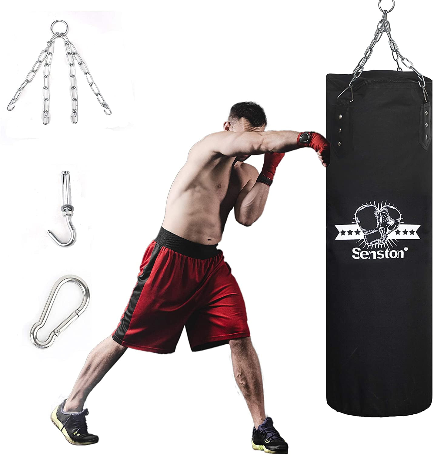 Amazon.com : Goplus Punching Bag for Adults, 56 lbs Heavy Hanging Boxing Bag  Set with 12 OZ Punching Gloves & Hand Wraps, Filled Kickboxing Bag Perfect  for MMA, Muay Thai, Karate, Taekwondo