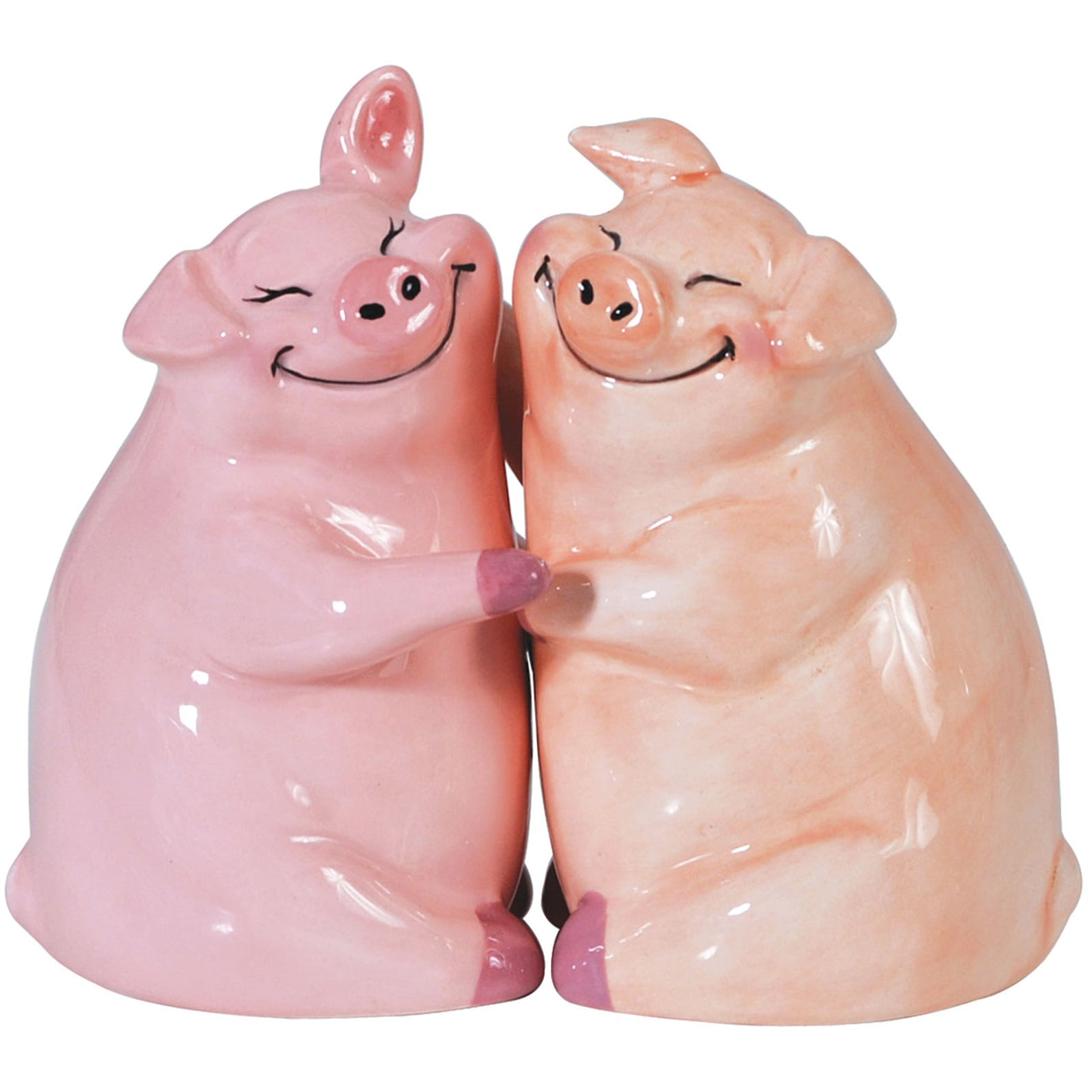 Hugging Pigs Magnetic Ceramic Salt and Pepper Shakers Set 