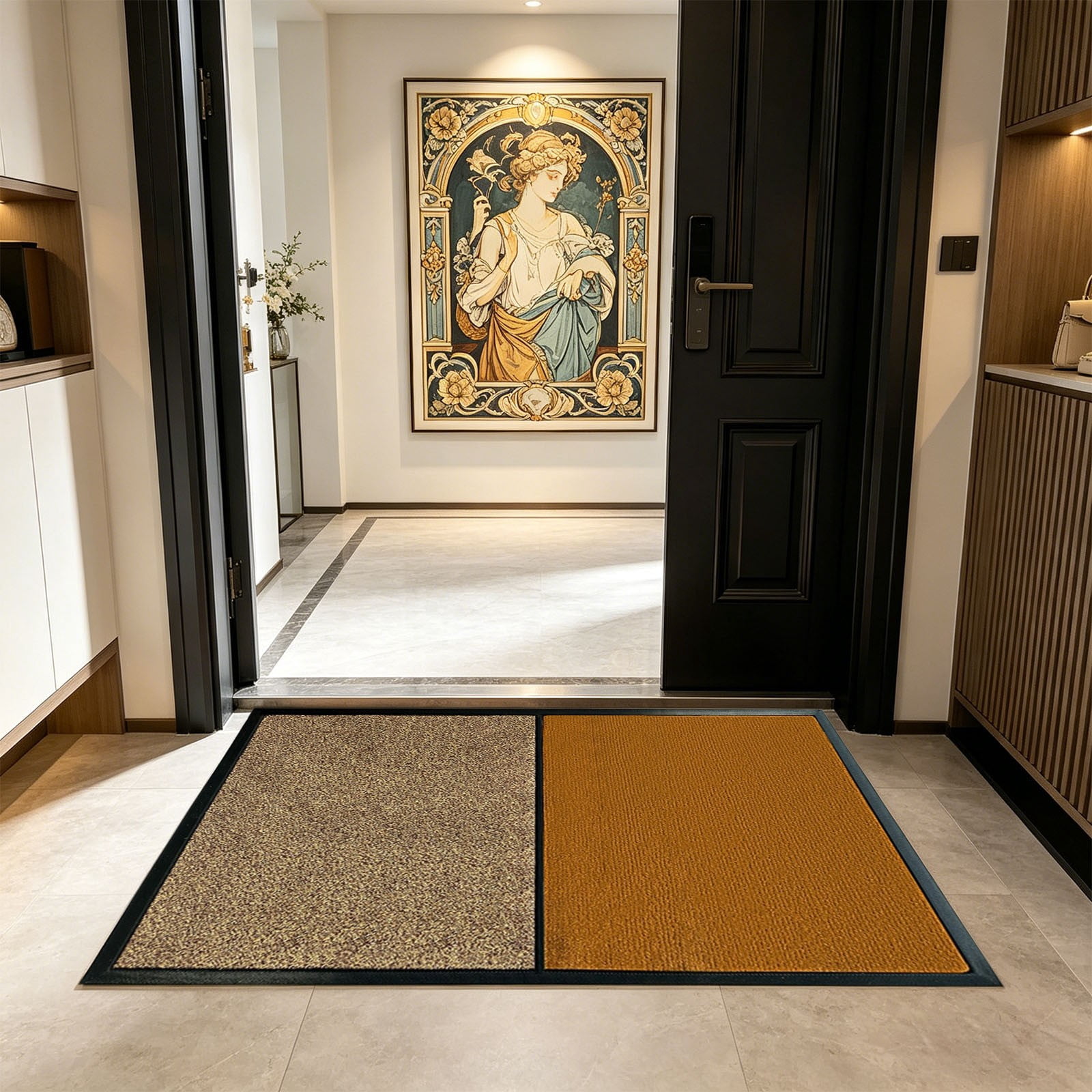2 in 1 Disinfecting Sanitizing Floor Entrance Doormats, Wet Dry Shoe Mat, Disinfection Entry Rug Shoe Sanitizer, Indoor Outdoor Rug, Shoe Sole Cleaning Mat