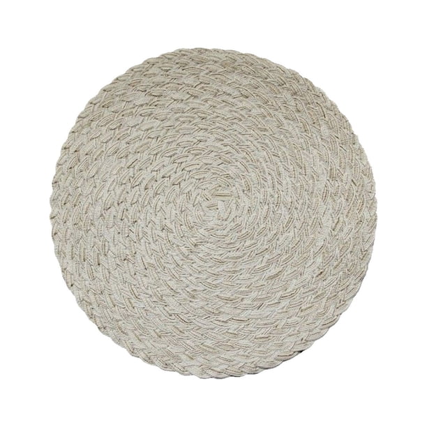 Mantel de Hilo de Algodón Ramio, Elegante Diseño Redondo, Almohadilla Aislante Del Calor, Elegante Decoración para Comedor, Versátil para Uso Doméstico, Cafetería, Hotel, Tamaño 18 Cm, Paque