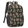 thumbnail image 2 of Mushroom and Moth Black Pattern 17" School Backpacks for Teens,Waterproof Oxford Fabric,S-Shape Padded Straps for School,Travel,Hiking,Camping, 2 of 6