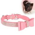 thumbnail image 4 of Collier en Strass pour Animaux, Fournitures pour Animaux de Compagnie Exquises, Collier en Microfibre Facile à Utiliser, Fournitures pour Animaux de Compagnie, Durabilité Réglable en Microfibre, Strass pour la Maison, Rose P, 4 of 8