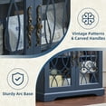 thumbnail image 3 of Joaxswe 67.2" Tall Sideboard Buffet Cabinet, Tempered Glass Doors, Wooden Storage Sideboard Cupboard for Dining Room, Hallway, Navy Blue, 3 of 8