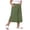 X095-Army Green, variant on Plus Size Capri Pants for Women High Waisted Wide Leg Palazzo Trousers Pull On Elastic Smock Waist Loose Flowy Pants