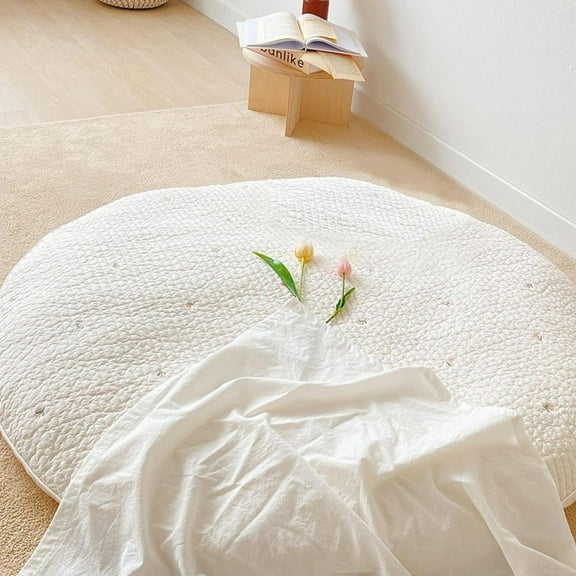 Baby Play Mat Baby Stuff:Baby Activity Center,33.5" Soft Baby Floor Play Mat,Detachable Washable Tummy Time Mat,Baby Gym Floor Mat,Baby Room Decor for Boys Girls (Tulip)