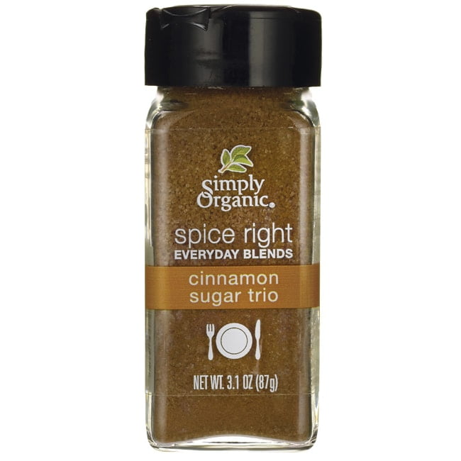Simply Organic Spice Right Everyday Blends Cinnamon Sugar Trio 3.1 oz Jar