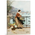 thumbnail image 1 of ARTCANVAS Flower Vendor On Pont Des Arts In Paris Canvas Art Print by Victor Gilbert - Size: 40" x 26" (0.75" Deep), 1 of 9