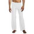 thumbnail image 2 of JTieacloth Mens Relaxed Fit Pants Men's Lightweight Pants Breathable Soft Comfortable Stretch Yoga Sleepwear Drawstring Waist Elastic Home Wear White, 2 of 6