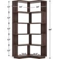 thumbnail image 7 of Homieasy 6-Tier Corner Bookshelf - L-Shaped Etagere Shelf with Baffles, Freestanding Storage for Living Room, Office, Bedroom,Black Walnut, 7 of 7