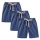 thumbnail image 2 of Odeerbi 2-10 Años Niños Niñas 3 Pcs Verano Algodón Lino Pantalones Cortos Entrenamiento Deportivos Cortos Lindo Color Sólido Pantalones Cortos Suaves Respirables, 2 of 9
