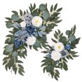 thumbnail image 1 of Letrero de boda con flores (paquete de 2) para recepción de fiesta de boda temática, letrero de bienvenida, decoración floral artificial, 1 of 5