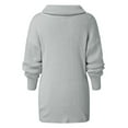 thumbnail image 4 of Olyvenn Cowl Neck Knitted Sweaters Knitwear Women's Plus Long Sleeve Fashion Solid Casual Tops for Women Female Leisure Gray M, 4 of 7