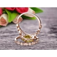 thumbnail image 2 of Milgrain 7mm Cushion Cut 2.55 Carat Champagne Diamond Moissanite Wedding Set Bridal Set Engagement Ring 10k Rose Gold Vintage Look Glaring Staggering Ring, 2 of 5