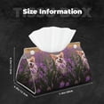 thumbnail image 6 of Lsque Dog in Lavender Flowers Printed Long Tissue Box Cover Holder, Facial Paper Organizer Dispenser,Triangle with Bottom Belt, PVC Leather Decorative Organizer, 6 of 9