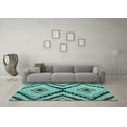 thumbnail image 3 of Ahgly Company Indoor Round Abstract Light Blue Modern Area Rugs, 7' Round, 3 of 4