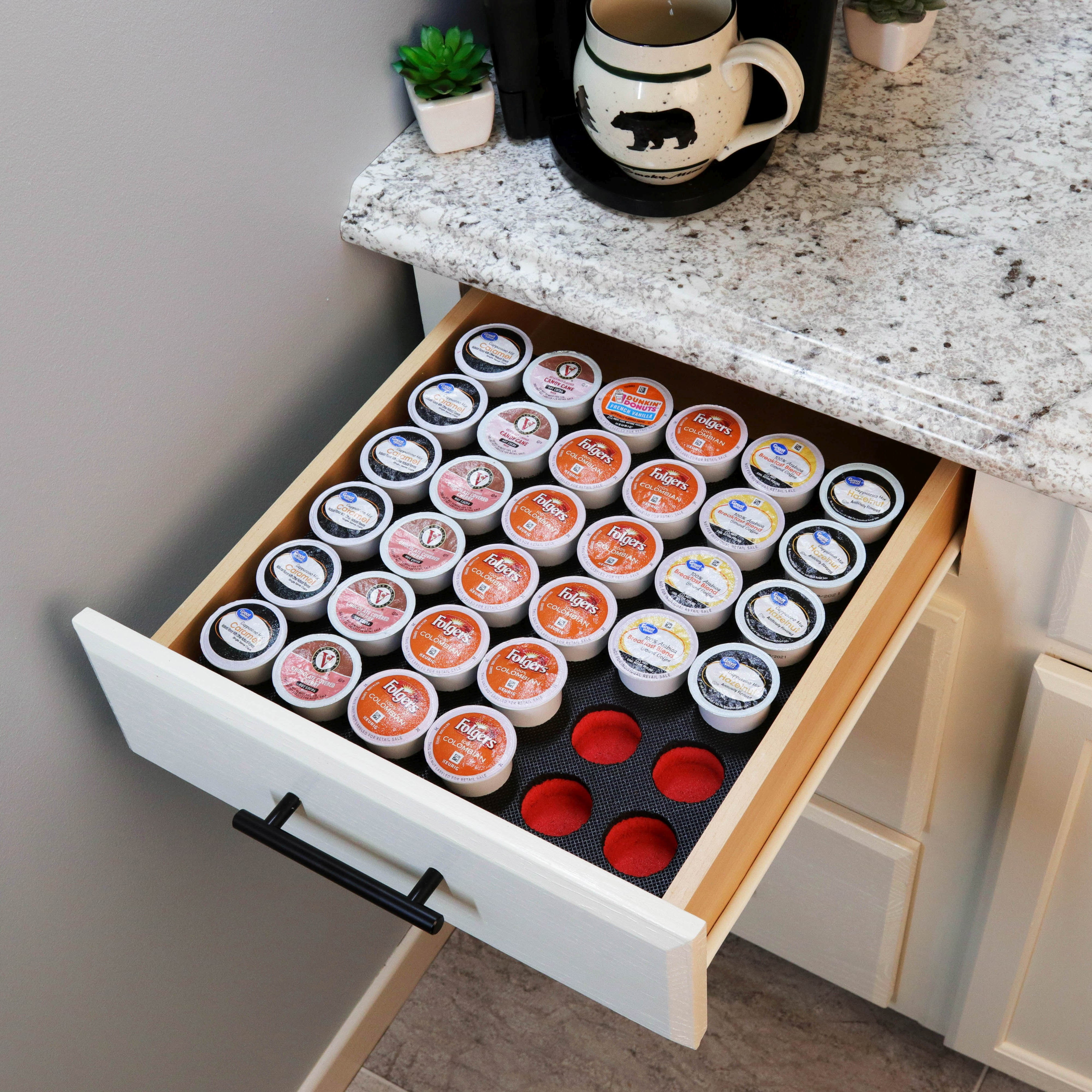 2 Coffee Pod Storage Drawer Inserts Fits Keurig K-Cup 10 Slot 4.5" x 11.75" 