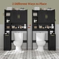 thumbnail image 4 of Frhnenha Over The Toilet Storage Cabinet with Pulley, Bathroom Storage Cabinet with Adjustable Shelf and Open Shelf for Bathroom, Restroom, Laundry, Black, 4 of 8