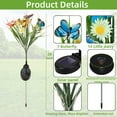 thumbnail image 2 of 2PCS Outdoor Solar Garden Lights with 14 Butterflies and 28 Daisies, Solar Light, Waterproof for Pathway Lawn Decoration, 2 of 12