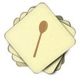 thumbnail image 2 of Wooden Spoon on Yellow Foam Coaster Set of 4, 2 of 3