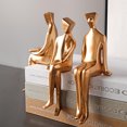 thumbnail image 3 of Decoración hogareña Gwong Abstract Thinker Figure Delicate Golden Artistic Pensando Brillantes Hombre Figurines para escritorio Gwong 21082235, 3 of 6