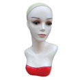 thumbnail image 2 of Busto de maniquí femenino de ABS con soporte para peluca y auriculares. rojo, 2 of 9
