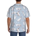 thumbnail image 5 of Xecao offers the Rabbit Is Eating Carrots for Men's Casual Short-sleeved Shirt, a button-up collared shirt with a pocket, perfect for beach vacations and yacht travel in the Small size., 5 of 7