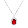 thumbnail image 1 of J Goodin P50201R-C10 Pendentif Ovale Royal Petite Plaqué Rhodium Rouge Rubis, 1 of 1