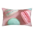 thumbnail image 3 of Salouo Pastel Macarons Delight Print Print Pillow Case Cover,Wrinkle-Free Bed Pillow Cover Pack of 1 Home Decor Fade-Resistant and Stain-Resistant ,Pillows Not Included -14"x20", 3 of 8