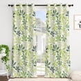 thumbnail image 3 of Tchckioa Green Leaves Blackout Curtains for Living Room,Room Darkening Window Drapes,Grommet Top,42x63,2 Panels, 3 of 6